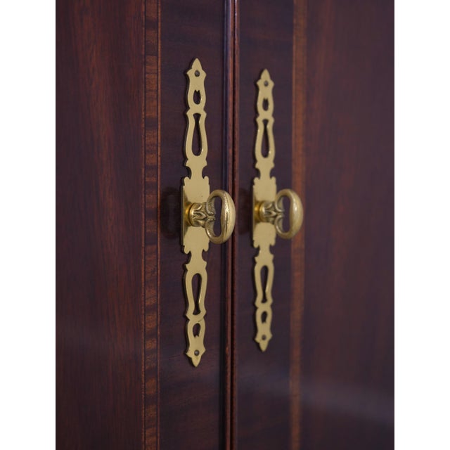 Councill Craftsmen Inlay Mahogany Bedroom Armoire Cabinet For Sale - Image 12 of 18