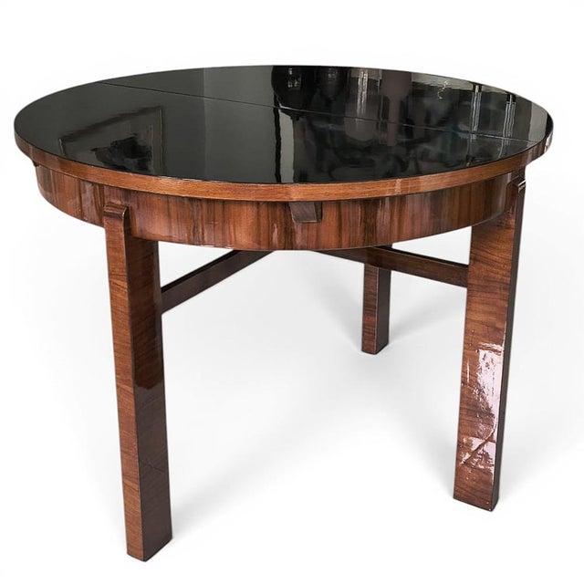 Art Deco Extendable Table with Piano Black Lacquered Top, 1930s For Sale - Image 10 of 10