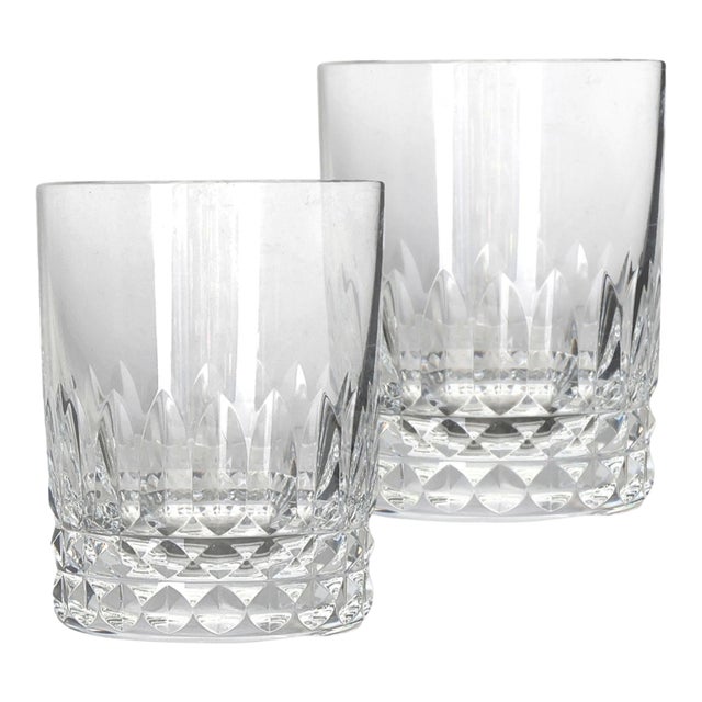 Late 20th Century Baccarat Piccadilly Pattern Double Old Fashioned Glasses, Pair For Sale