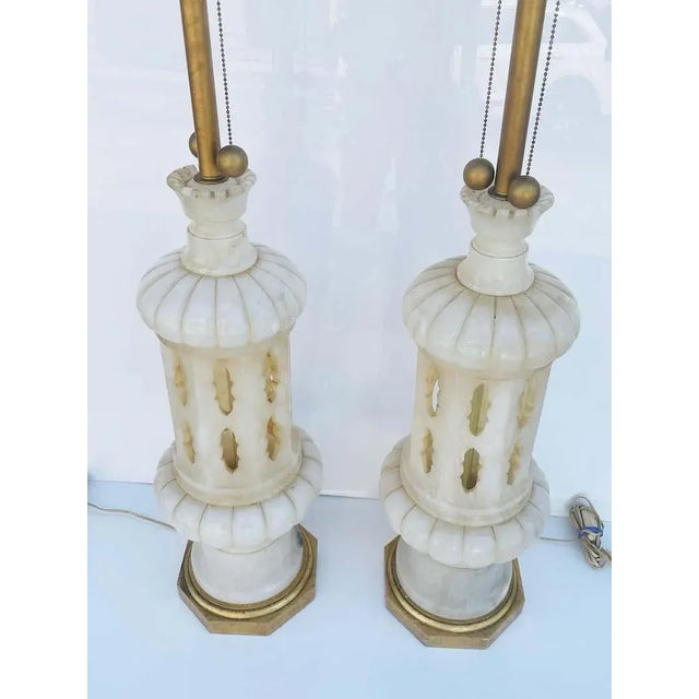 Mid-Century Modern 1960s Marble Lamps Made in Italy - a Pair For Sale - Image 3 of 13