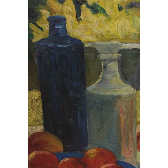 Large Oil on Canvas Still Life Fruit & Flowers For Sale - Image 12 of 14