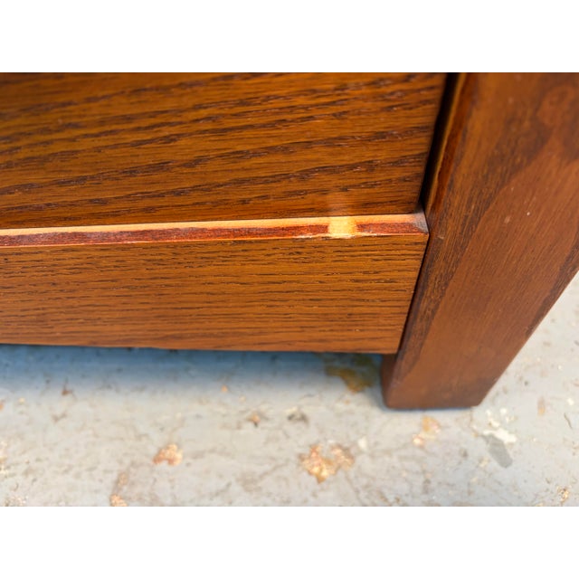 Late 20th Century Mission Oak Highboy Dresser by Vaughan Bassett For Sale - Image 14 of 17