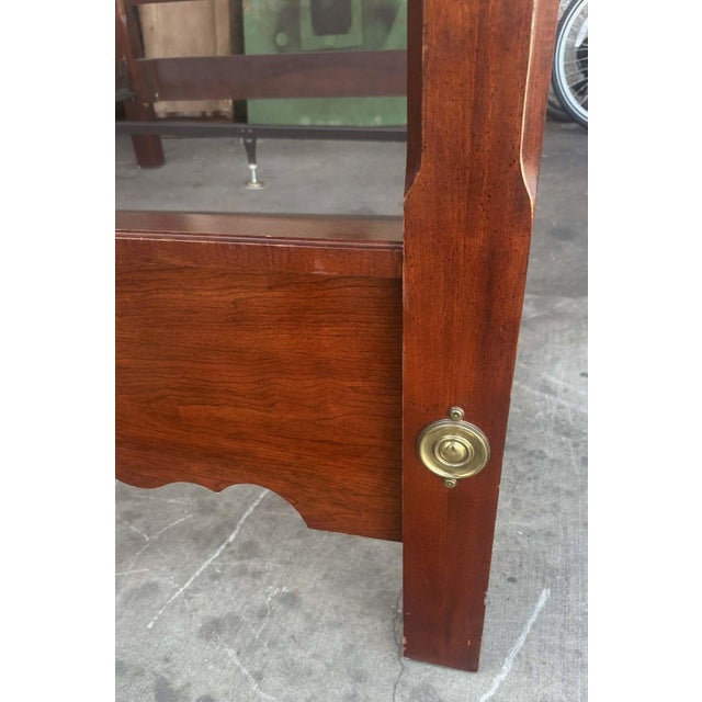 Late 20th Century Queen Size Cherry Wood Rice Bed - Vintage Late 20th Century - Made in the United States - 65" X 88" X 84" For Sale - Image 5 of 7
