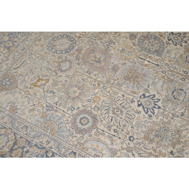 Textile Ivory Antique Persian Tabriz Rug no. j4805 For Sale - Image 7 of 11