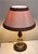 Vintage Chestnut and Brass Table Lamp with Hand-Finished Fabric Shade, 1980s For Sale - Image 3 of 8