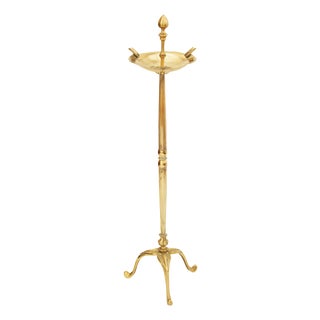 Vintage Gilt Brass Tripod Ashtray For Sale