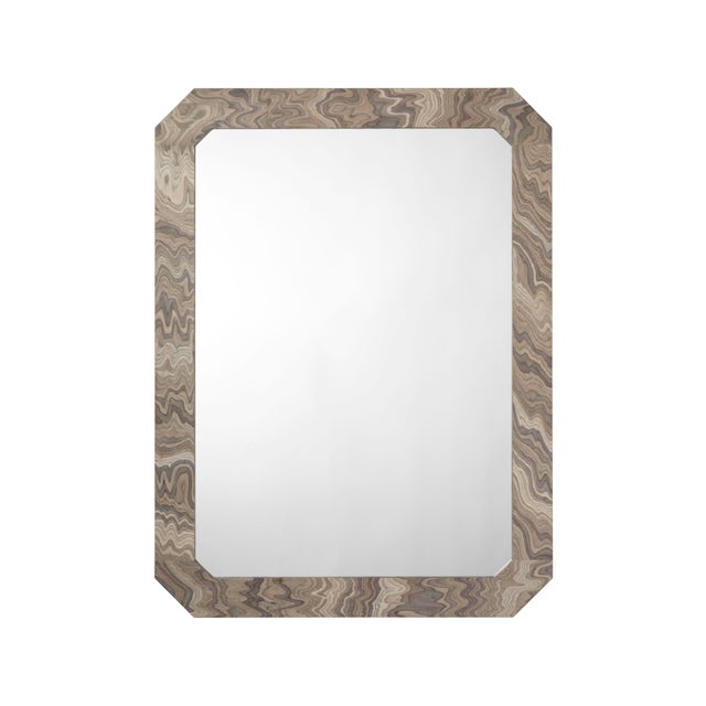 Ravine Mirror, Sand Grey Veneer For Sale