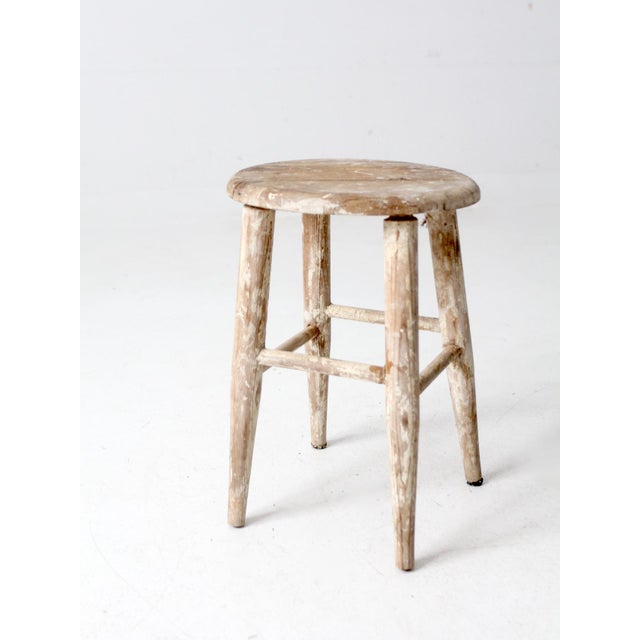 Early 20th Century Vintage Farmhouse Stool For Sale - Image 5 of 12