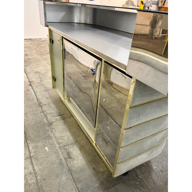 Glass Standing Dry Bar by Willy Rizzo, Italy, 1970s For Sale - Image 7 of 13