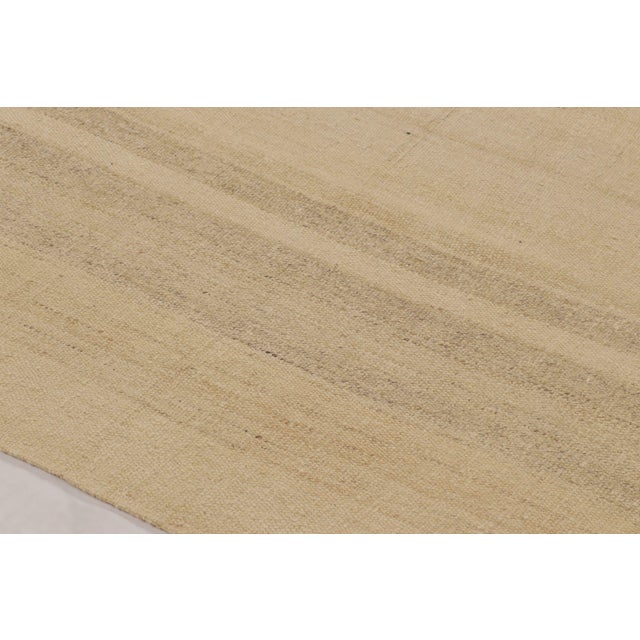 Contemporary Rug & Kilim’s Modern Rez Flatweave Runner Kilim in Beige Textural Stripes For Sale - Image 3 of 9