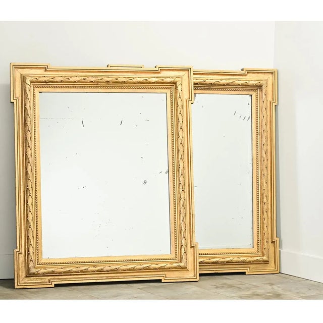 French 19th Century Carved Gilt Mirrors - A Pair For Sale - Image 9 of 11
