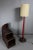 Art deco floor lamp" rosewood floor lamp and red lacquer barrel. It is in its original condition and the lampshade will...
