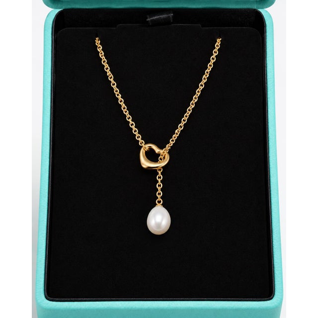 Elsa Peretti & Tiffany & Co. Tiffany & Co Elsa Peretti 18k Yellow Gold Open Heart Lariat Necklace For Sale - Image 4 of 9