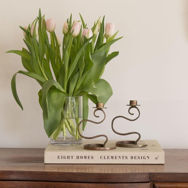 1940s Pair of French Brass Candlesticks For Sale - Image 11 of 11