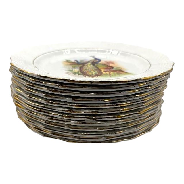 Antique French Moulin Des Loups Dessert Plates - Set of 12 For Sale