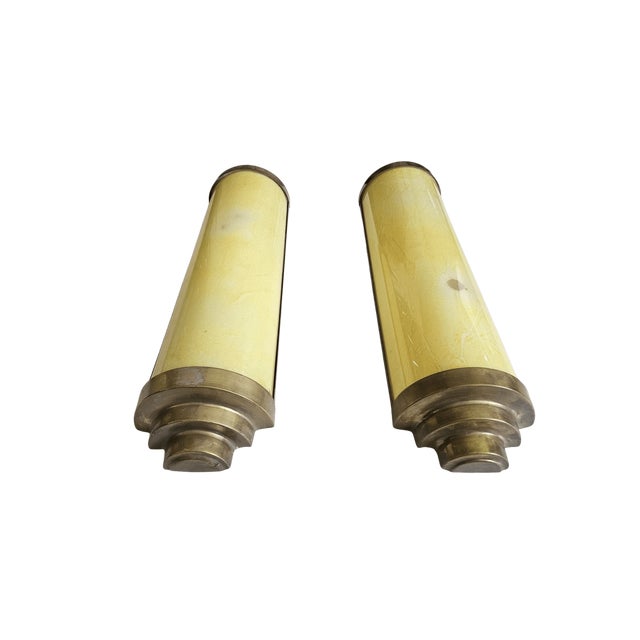 French Cylinder Wall Lights from Casino Cherbourg, 1930s, Set of 2 For Sale - Image 6 of 9
