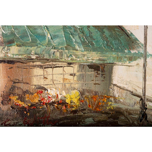 Mid 20th Century Vintage Impressionist European Street Scene Oil Painting in Ornate Gilt Frame For Sale - Image 5 of 12