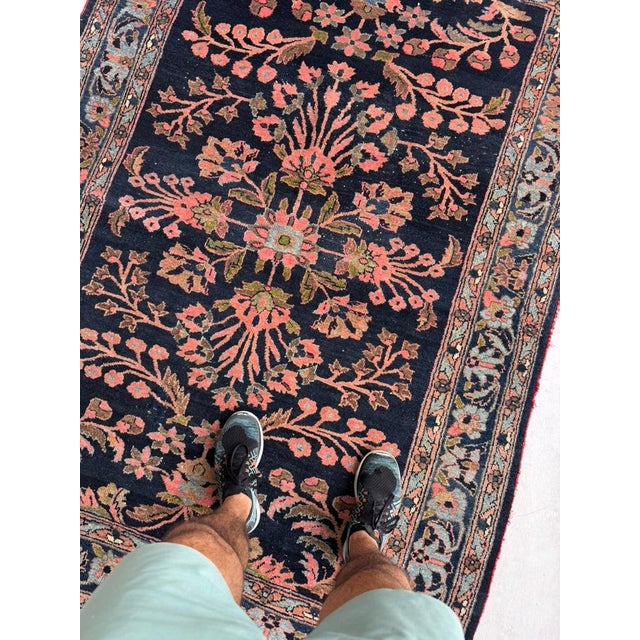Textile Antique Bidjar with Lilihan-like Botanical Design Rug 5 x 7 For Sale - Image 7 of 13
