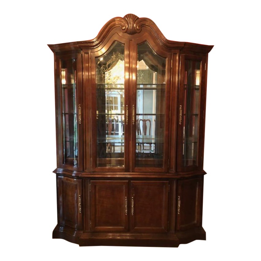 Bernhardt Mahogany Breakfront China Cabinet | Chairish