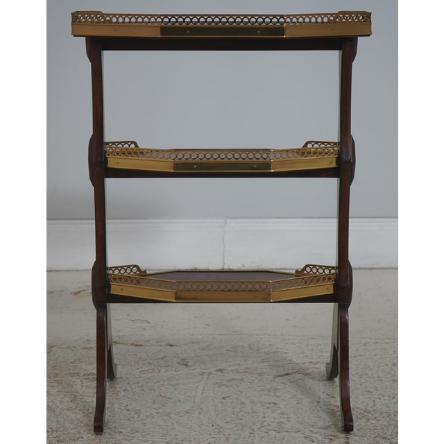 Theodore Alexander Mahogany 3-Tier Butler’s Side Table For Sale - Image 11 of 14