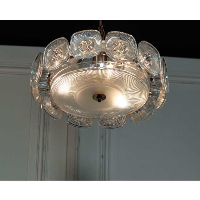 1960s Glass Veneta Chandelier by Kjell Blomberg for Gullaskruf, Sweden, 1960s For Sale - Image 5 of 7