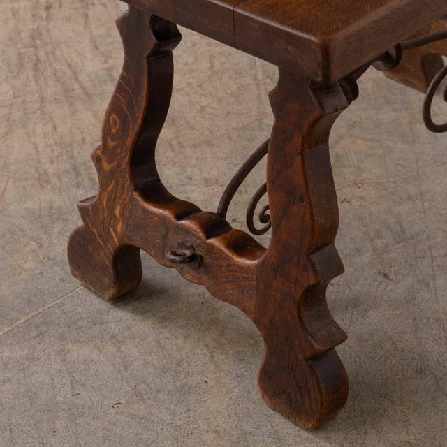 19th Century Spanish Wood and Iron Trestle Table For Sale - Image 14 of 18