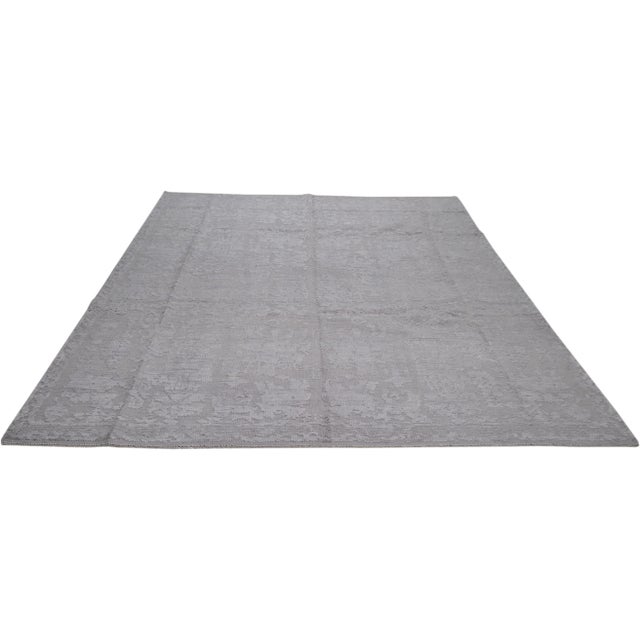 Turkish Anatolian Oushak hand knotted rug with natural colors, soft texture and fine weave.