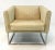 2010s Modern Quilted Ivory Leather Tuxedo Chair For Sale - Image 5 of 5