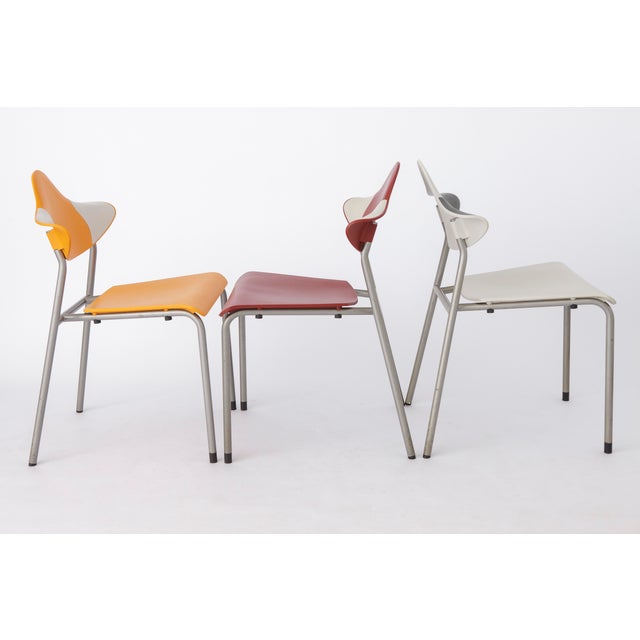 Vintage German Stacking Chairs by Samas Parlando, 1980s, Set of 4 For Sale - Image 5 of 12