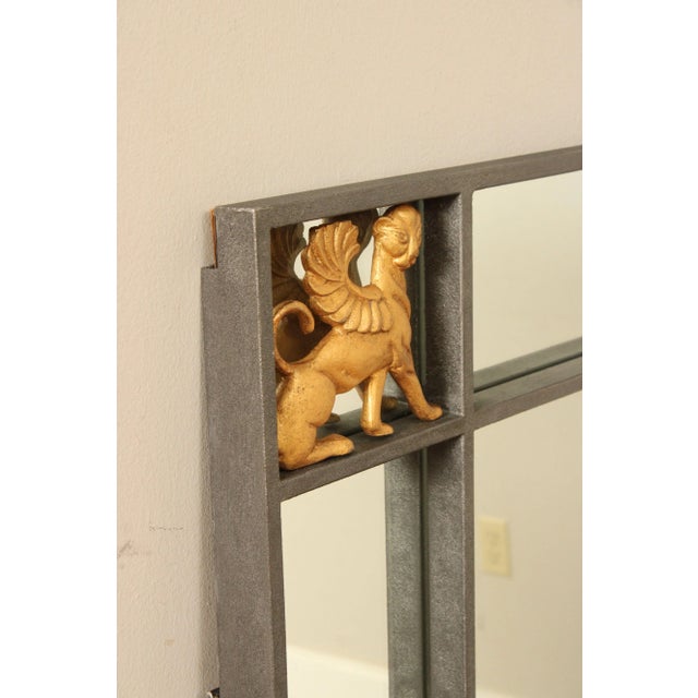 Metal Late 20th Century Neoclassical Revival Style Steel Frame Wall Mirror For Sale - Image 7 of 13