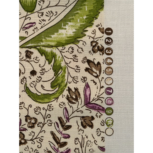 Quadrille Les Indiennes Multicolor Multi Brown Taupe Lilac Fabric 302653f 3 Yards For Sale In Raleigh - Image 6 of 7