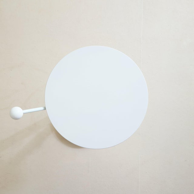 Vintage French Postmodern White Metal + Marble Adjustable Side Table For Sale - Image 10 of 11