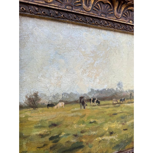 English 19th Century English Pastoral Painting, Flemish School Impressionism For Sale - Image 3 of 7