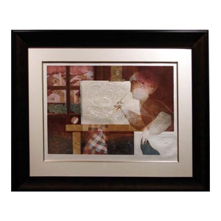 Sunol Alvar "La Chevalet" Lithograph with Embossing With Beautiful Custom Frame For Sale