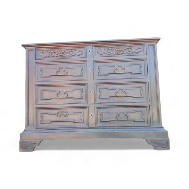 Antique Chest of Drawers in Walnut, 1890s For Sale - Image 3 of 13