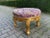 1990s French Louis XVI Gilded Beechwood Bench Purple Damask For Sale - Image 9 of 10