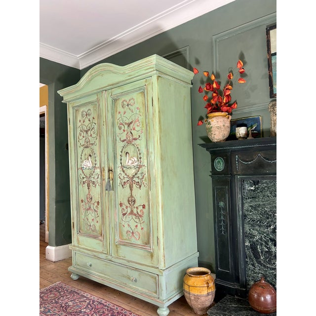 Antique Painted Wardrobe with Versailles Style Panels, 1890s For Sale - Image 3 of 14