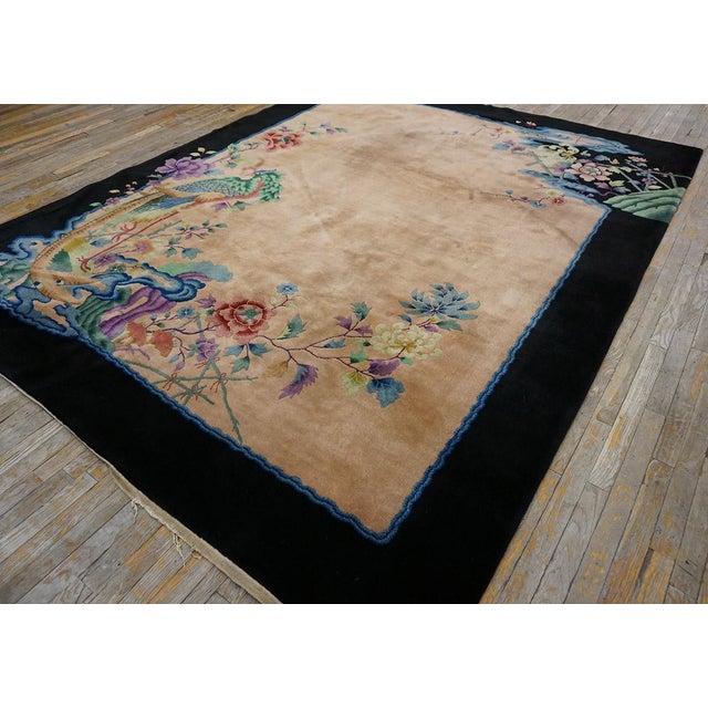 1920s Chinese Art Deco Carpet Made by Nichols Workshop (7'10" x 9'6"-240 x 290 ) Hand Knotted Pile Rectangle Wool Floral...