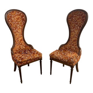 1960s Pair of Mid Century Tall Chairs For Sale