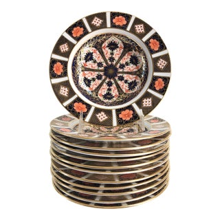 Royal Crown Derby Imari Pattern Dinner Bowls - Set of 12 For Sale