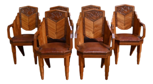 Vintage Art Deco Armchairs, 1910, Set of 6