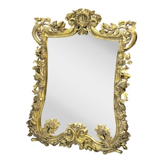 French Baroque Wall Mirror – Ornate Rococo Gold Leaf Frame For Sale