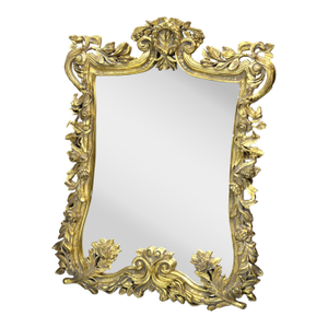 French Baroque Wall Mirror – Ornate Rococo Gold Leaf Frame