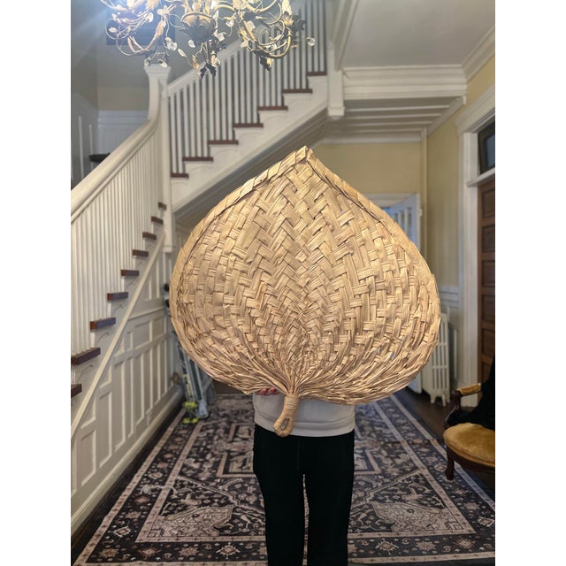 1960’s-70s Mid-Century Modern Post Modern Rattan Wall Fans For Sale - Image 4 of 6