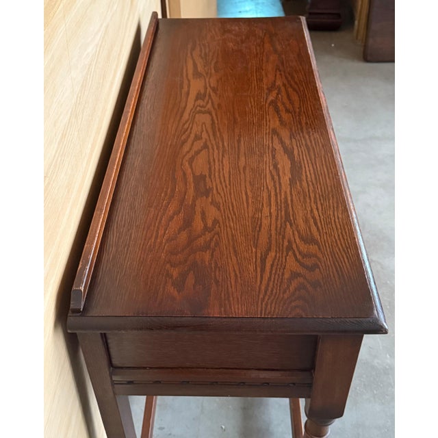 Early 20th Century Early 20th Century Spanish Country Walnut Sofa Table or Console table with Carved Drawers For Sale - Image 5 of 18