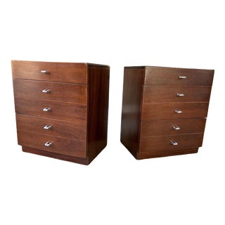 American of Martinsville Walnut Nightstands - A Pair For Sale