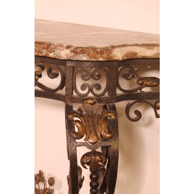 19th Century Louis XV Style Wrought Iron Console For Sale - Image 9 of 14
