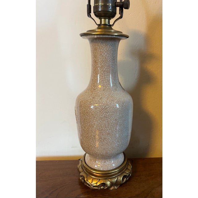 Gray Antique 19th Century Chinese Export Porcelain Vase Mounted as a Lamp For Sale - Image 8 of 12