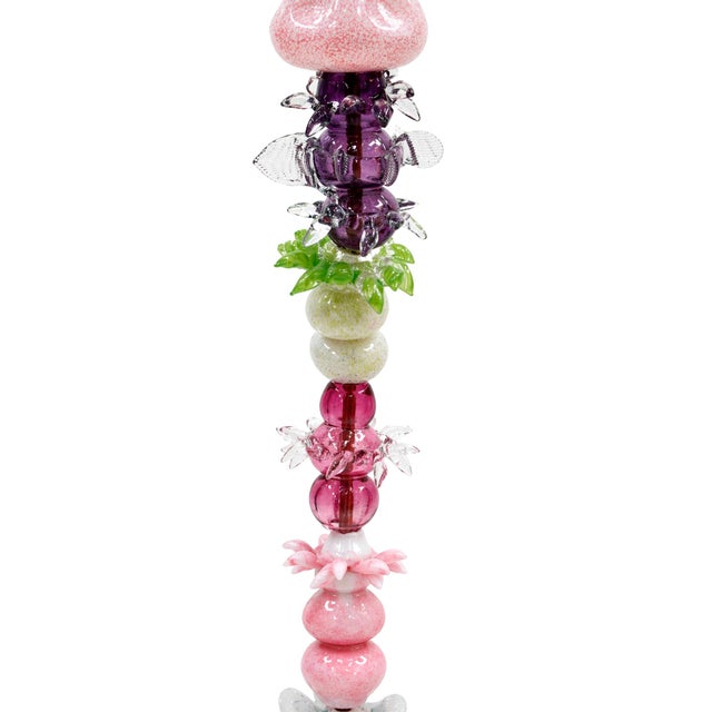 Art Nouveau Style Crystal Floral Floor Lamps, Set of 2 For Sale - Image 8 of 12