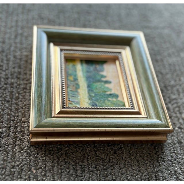 Charming vintage European oil on canvas board, newly-framed. A wonderful accent for a wall or leaning on a shelf or on a...